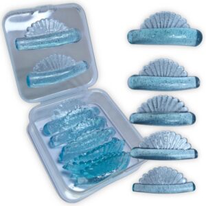 Bigudies Frozen autoadhesivos ultra anatómicos para lifting de pestañas, forma de perla marina 5 pares en tallas diferentes, Azules,  Curva U, Dlux