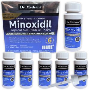 Kit de 6 unidades de Tratamiento para crecimiento capilar y la alopecia, con Minoxidil al 5% Dr Medsam 60 ml cada uno