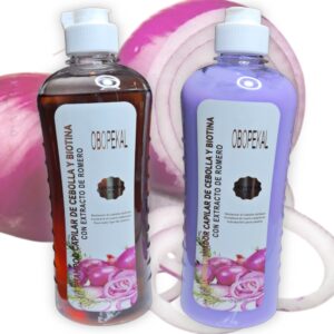 Kit Capilar de Shampoo y Acondicionador de Cebolla y Biotina para el fortalecimiento y crecimiento del cabello, 500 ml c/u