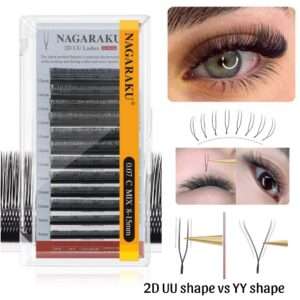 Extensiones de pestañas, Fibras tecnológicas 2D UU, 0,07D Mix (8-15mm de largo), Nagaraku