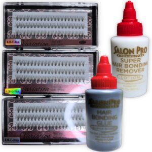 Kit de 3 Pestañas por punto (Medidas a Elección) + Pegamento y Removedor Salón Pro