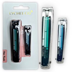 Set de 2 cortaúñas de acero inoxidable con alta precisión
