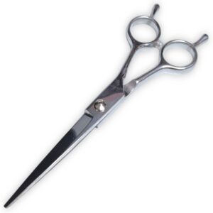 Tijera Profesional para peluquería barbería, en acero inoxidable plateada, 16.7 cm, Mod 101556