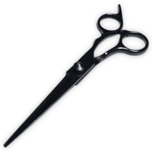 Tijera Profesional para peluquería barbería, en acero inoxidable dorada / Negra, 16.7 cm, Mod 101571