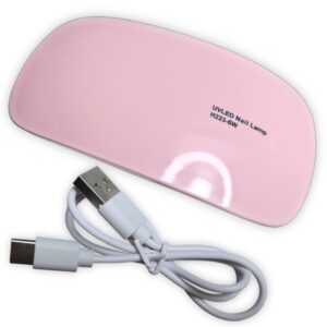 Mini lampara UV/LED portatil de uñas, ideal para uñas soft gel, 6 watts, 6 leds, 6.7 x 13.1 cm, Cod. 128309