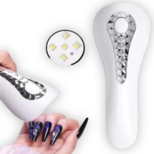 Mini Lampara UV/LED portatil de uñas, ideal para uñas soft gel, 18 watts, 5 leds, 16.5 x 6.3 cm, Cod. 131227