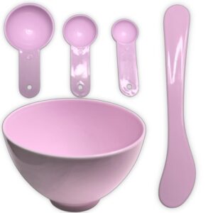Envase para mezclas de cremas para tratamientos faciales (8.2 x 5.5 cm), con 3 medidores, y paleta mezcladora