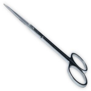 Tijera Punta fina para cejas y faciales, de acero inoxidable y precisa, 12.6 x 4.4 cm, punta recta