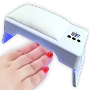 Almohada soporte para manos y Lampara UV/LED para uñas, 72 watts, 24 leds, 19 x 22 cm, Blanco