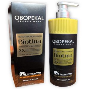 Acondicionador capilar anti caída, Reparador Sedoso con Biotina Obopekal Profesional 750ml