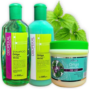 Kit capilar intensivo de Flor de ortiga y keratina, fortalece y evita la caida del cabello, incluye Shampú 500 ml + Acondicionador 500ml+ Baño de Crema 1kg