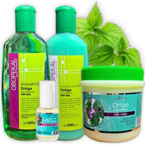 Kit capilar intensivo de Flor de ortiga y keratina, fortalece y evita la caida del cabello, incluye Shampú 500 ml + Acondicionador 500ml+ Aceite 30ml, Baño de Crema 1kg