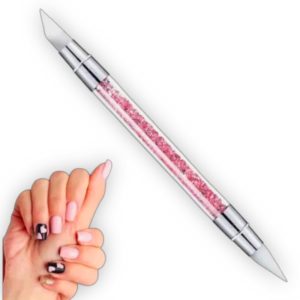 Lapiz de silicona con doble punta para diseño de uñas o nail art.