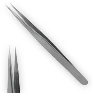 Pinza de pestañas de Presición Recta Profesional plateada