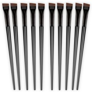 Set de 10 Pinceles Biselados para el diseño de cejas y maquillaje de ojos