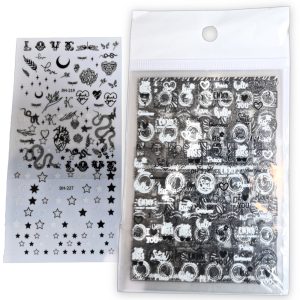 Pack de 9 tiras de stickers para nail art