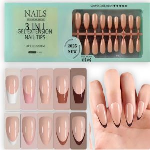 Kit de 150 tips soft gel  en diferentes colores naturales