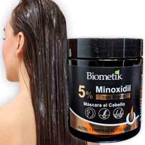 Mascarilla Capilar con minoxidil al 5% y biotina Biometik 250 g, Fotalece el follículo capilar