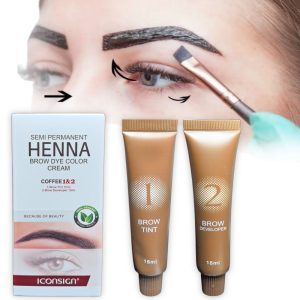 Tinte semipermanente para cejas Iconsign Coffee, de 15 ml + 15 ml de activador