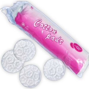 Paquete de discos de algodón 100 unidades, diseño flor, grueso
