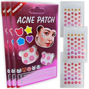 Pack de 3 tiras de Parches Hidrocoloides para el acné. Flores.