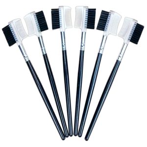 Pack de 6 cepillos de doble cara para cejas y pestañas.