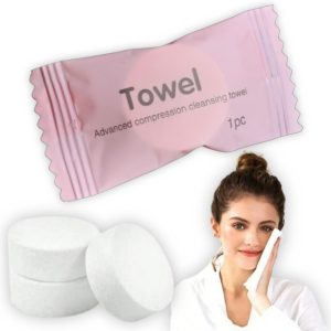 Pack de 20 toallitas comprimidas de tela.