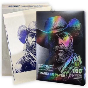 100 Papel de Transferencia Térmica para Tatuajes BRONC Superior