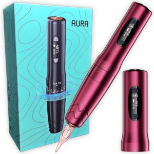 Máquina de Micropigmentación y Tatuajes Bronc Aura, Inalámbrica, con stroke ajustable (2.6 - 4.0 mm), Fucsia