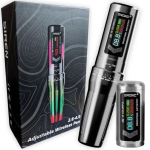 Máquina de Micropigmentación y Tatuajes Bronc Siren, inalámbrica, con stroke ajustable (2.6 - 4.0 mm), Gris
