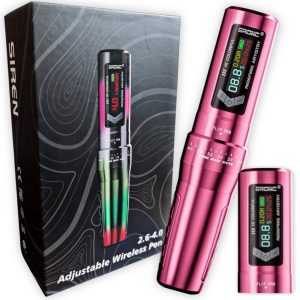 Máquina de Micropigmentación y Tatuajes Bronc Siren, inalámbrica, con stroke ajustable (2.6 - 4.0 mm), Rosada