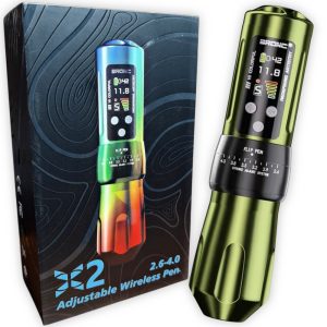 Máquina de Tatuajes Bronc X2, Inalámbrica, con stroke ajustable (2.6 - 4 mm) Verde Oliva