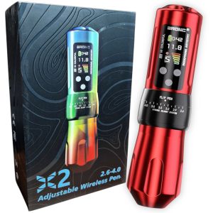 Máquina de Tatuajes Bronc X2, Inalámbrica, con stroke ajustable (2.6 - 4 mm) Rojo