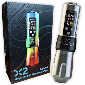 Máquina de Tatuajes Bronc X2, Inalámbrica, con stroke ajustable (2.6 - 4 mm) Gris