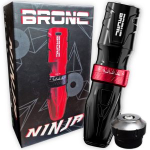 Máquina de Tatuajes Bronc Ninja, inalámbrica, con stroke ajustable (2.5 - 4.3 mm), Negro