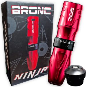 Máquina de Tatuajes Bronc Ninja, inalámbrica, con stroke ajustable (2.5 - 4.3 mm), Rojo