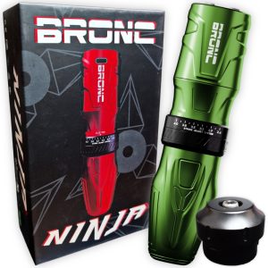 Máquina de Tatuajes Bronc Ninja, inalámbrica, con stroke ajustable (2.5 - 4.3 mm), Verde Oliva