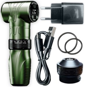Máquina profesional de Tatuajes Bronc Tough, inalámbrica, con stroke ajustable Verde Oliva
