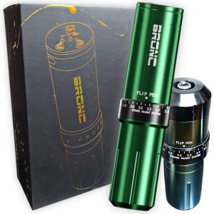 Máquina de Tatuajes inalámbrica Bronc V12, con stroke ajustable Verde