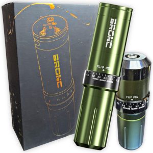 Máquina de Tatuajes inalámbrica Bronc V12, con stroke ajustable Verde Militar