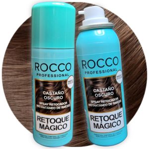 Kit 2 spray cubre canas corrector de raíces instantaneo Rocco Magic Retouch Castaño Oscuro 75ml.