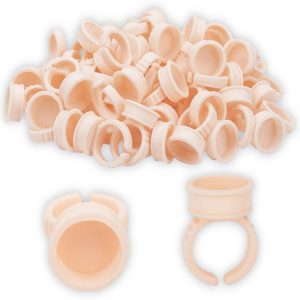 Pack de 100 anillos de goma flexible, multiusos, para pigmento y Pegamento Ext. De Pestañas