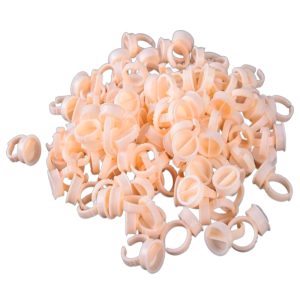 Pack de 100 anillos de goma flexible, multiusos, con división para pigmentos Y Pegamento Ext. De Pestañas