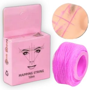 Hilo con tinta rosa para visajismo o diseño de cejas
