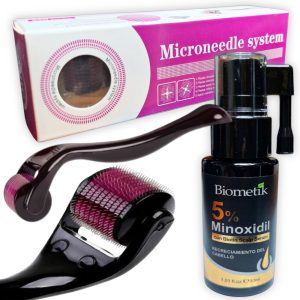 Kit Serum para el crecimiento capilar con minoxidil al 5%  + Dermaroller 0.5 mm