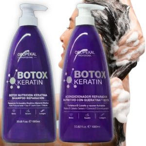 Kit para el cuidado capilar Shampoo + Acondicionador Botox/Keratin Obopekal 1 Litro cada uno. Kit 1 Botox Keratina 1L