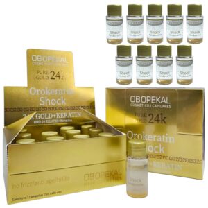 Set de 12 Ampollas capilares Orokeratin Shock Obopekal.