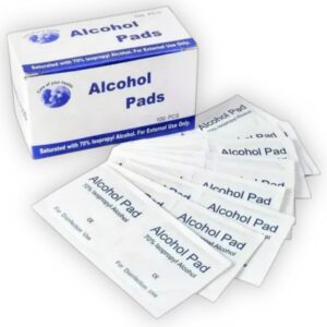 Pack de 100 toallitas con alcohol al 70%, para esterilizar la piel antes de procedimientos de tatuajes y micropigmentación
