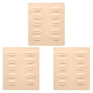 3 Pieles sintéticas para Prácticas de micropigmentación de Labios, reforzada