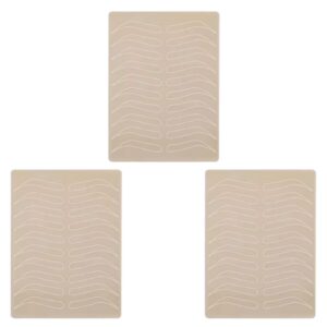 3 Pieles sintéticas para Prácticas de micropigmentación de cejas y Liner, reforzada, trazados con tinta